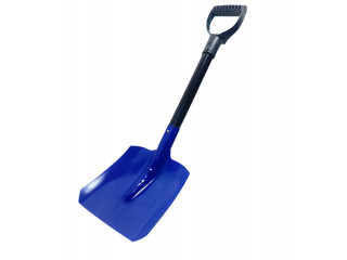 Лопата автомобильная для снега совковая металл  длина-65см,размер ковша-19x20см,V-ручка,синяя