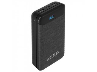 Зарядное устройство портативное WALKER, 20000 mAh, 2.1А,USBx2,microUSB,Type-c, черное WB-525