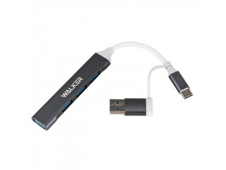 Разветвитель USB + Type-C на 3 USB 2.0 и 1 USB 3.0 WALKER WHUB-11