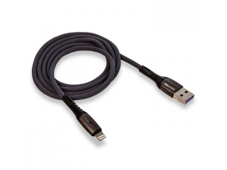 Кабель USB "WALKER" Apple Lightning в мат. обмотке, с индикатором, быстр.заряд (3.1А), серый,С920,