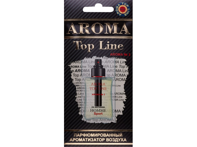 Ароматизатор для авто подвесной картонный парфюмированный AROMA TOP LINE по мотивам Homme sport