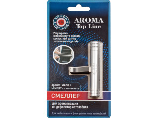 Ароматизатор для авто на дефлектор парфюмированный AROMA TOP LINE смеллер серебро