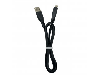 Кабель USB  Apple Lightning 1метр, быстрая зарядка , силиконовый , черный без коробки