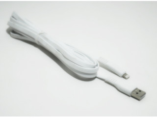 Кабель USB  Apple Lightning 3 метра, быстрая зарядка , силиконовый , белый без коробки