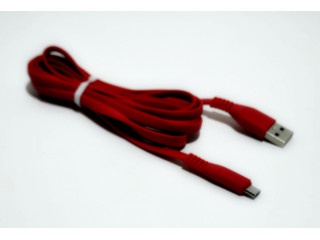 Кабель USB microUSB 2 метра, быстрая зарядка , силиконовый , красный без коробки