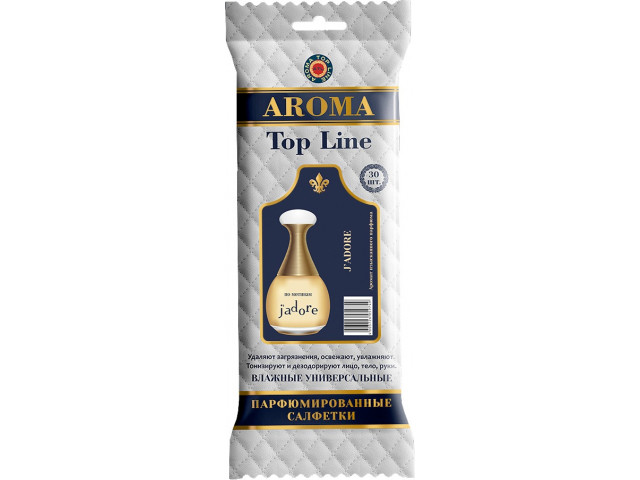 Салфетки влажные парфюмированные AROMA TOP LINE по мотивам JADORE 30 шт