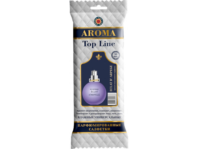 Салфетки влажные парфюмированные AROMA TOP LINE по мотивам ECLAT 30 шт