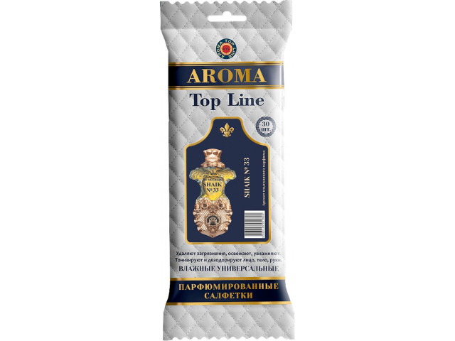 Салфетки влажные парфюмированные AROMA TOP LINE по мотивам №33 30 шт