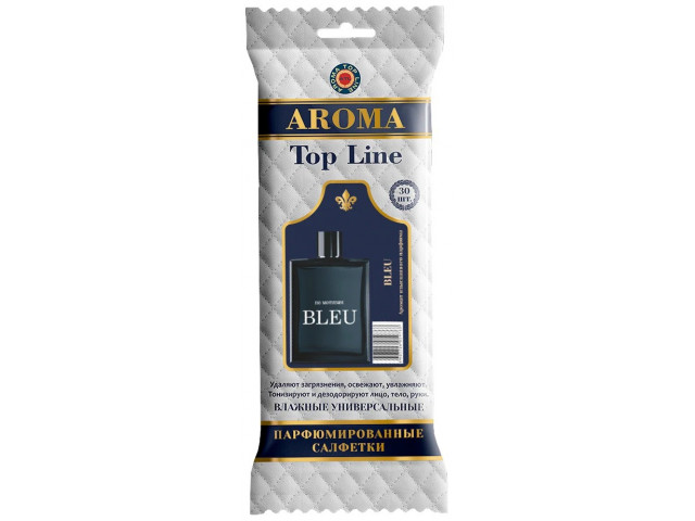 Салфетки влажные парфюмированные AROMA TOP LINE по мотивам BLEU 30 шт