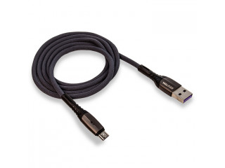 Кабель USB "WALKER"  microUSB  в мат. обмотке, с индикатором, быстр.заряд (3.1А), серый,С920,