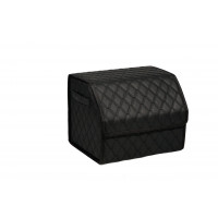 Органайзер автомобильный FOR CARS 3D черный/черная нить/черный кант, экокожа, 50*30*30 см. 2-й ромб