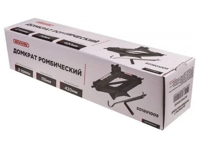 Домкрат ромбический 1,5т. 100-405мм, с ручкой, усиленный, в коробке Домкрат ромбический 1,5т. 100-405мм, с ручкой, усиленный, в коробке