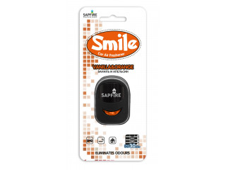 Ароматизатор для авто на дефлектор "SAPFIRE" SMILE аромат - "ваниль и апельсин"