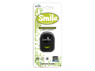 Ароматизатор для авто на дефлектор "SAPFIRE" SMILE аромат - "лайм и грейпфрут"