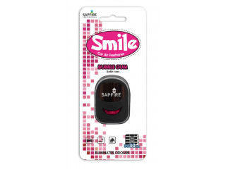 Ароматизатор для авто на дефлектор "SAPFIRE" SMILE аромат - "бабл гам"
