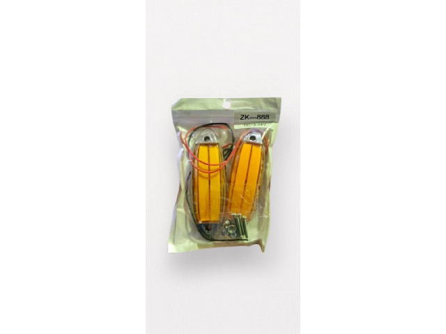 Боковая подсветка габаритов (светодиодные желтые, арт 888) 12-24V 2шт