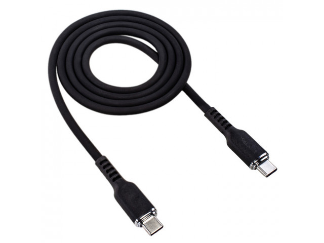 Кабель USB "WALKER" Type-C - Type-C, быстр.заряд (60вт), черный,С795