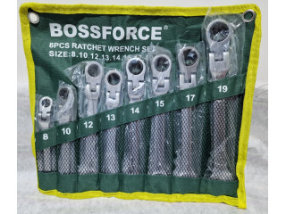Набор ключей комбинированных  трещоточных 8 предметов 8-19мм (на планшете) BOSSFORCE
