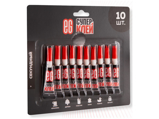 Клей - супер "ЕВРОГАРАНТ" универсальный, 3гр. лист 10шт., цена за 1шт.