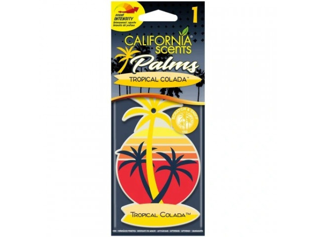 Ароматизатор для авто картонный CALIFORNIA SCENTS колада подвесной уп-ка 6 шт, цена за 1шт Ароматизатор для авто картонный CALIFORNIA SCENTS колада подвесной уп-ка 6 шт, цена за 1шт