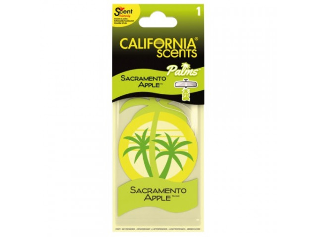 Ароматизатор для авто картонный CALIFORNIA SCENTS яблоко подвесной уп-ка 6 шт, цена за 1шт