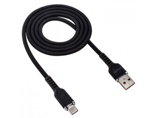 Кабель USB "WALKER" TYPE-C 1м. прорезиненный ,с металл.разъемом (3.3А),черный, в индив.коробке, C795