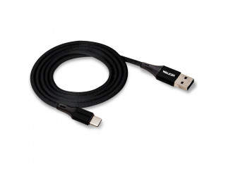 Кабель USB "WALKER" TYPE-C  в мат. обмотке,  (3.1А), черный,С705