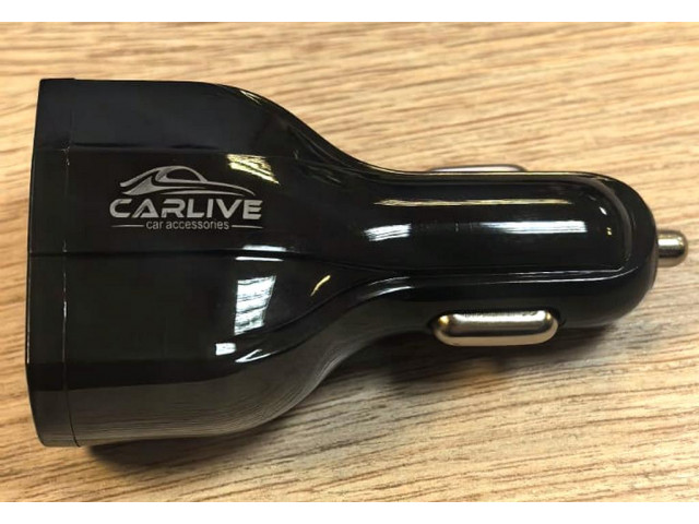 Зарядное устройство  в прикуриватель  2 USB+TYPE-C , PD Quick Charge 3.0