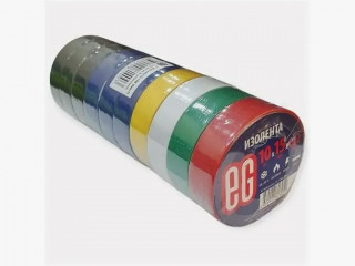Изолента EG ПВХ 15мм*10м  толщина 0,13мм ассорти (уп-ка 10шт)