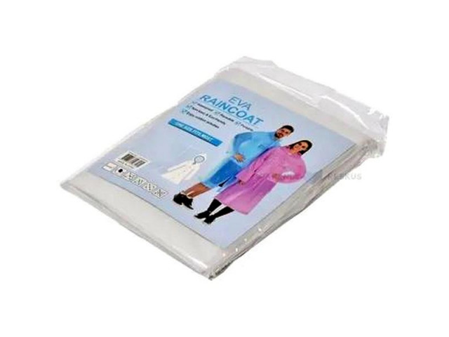 Дождевик-плащ большой "EVA" с капюшоном на кнопках, 150 х 70 см, 150 мкр. белый