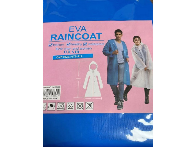 Дождевик-плащ большой "EVA" с капюшоном на кнопках, 150 х 70 см, 150 мкр. синий