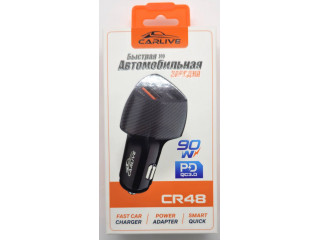 Зарядное устройство  в прикуриватель Carlive CR48 3 слота USB, 5V/3A, 90вт быстрая зарядка QC+PD