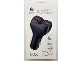 Зарядное устройство  в прикуриватель deespi ES32 4 слота USB, 5V/3A, 72вт быстрая зарядка QC+PD