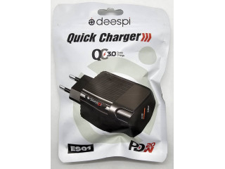 Зарядное устройство сетевое deespi ES01 2 слота USB+Type-C 20Вт QC+PD