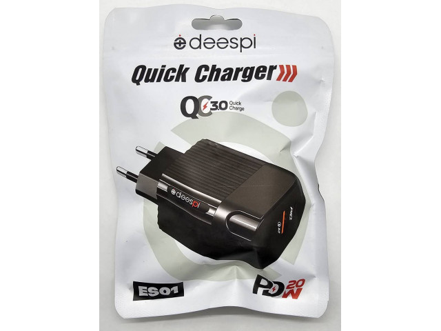 Зарядное устройство сетевое deespi ES01 2 слота USB+Type-C 20Вт QC+PD